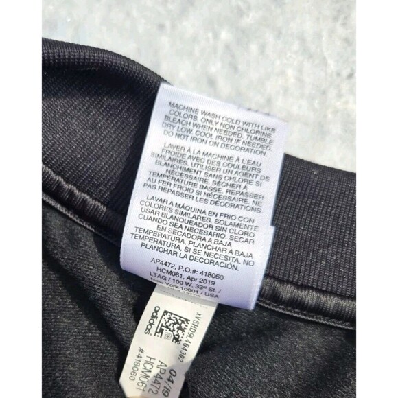 ADIDAS Girls XL 16 Black 3-Stripes Jacket Zip-up Tricot Track Gym Sports AP4472 - Picture 7 of 8